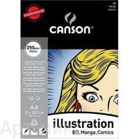 Альбом-склейка для маркеров "ILLUSTRATION",  250 г/м, А4(210*297 мм), 12 листов, Canson